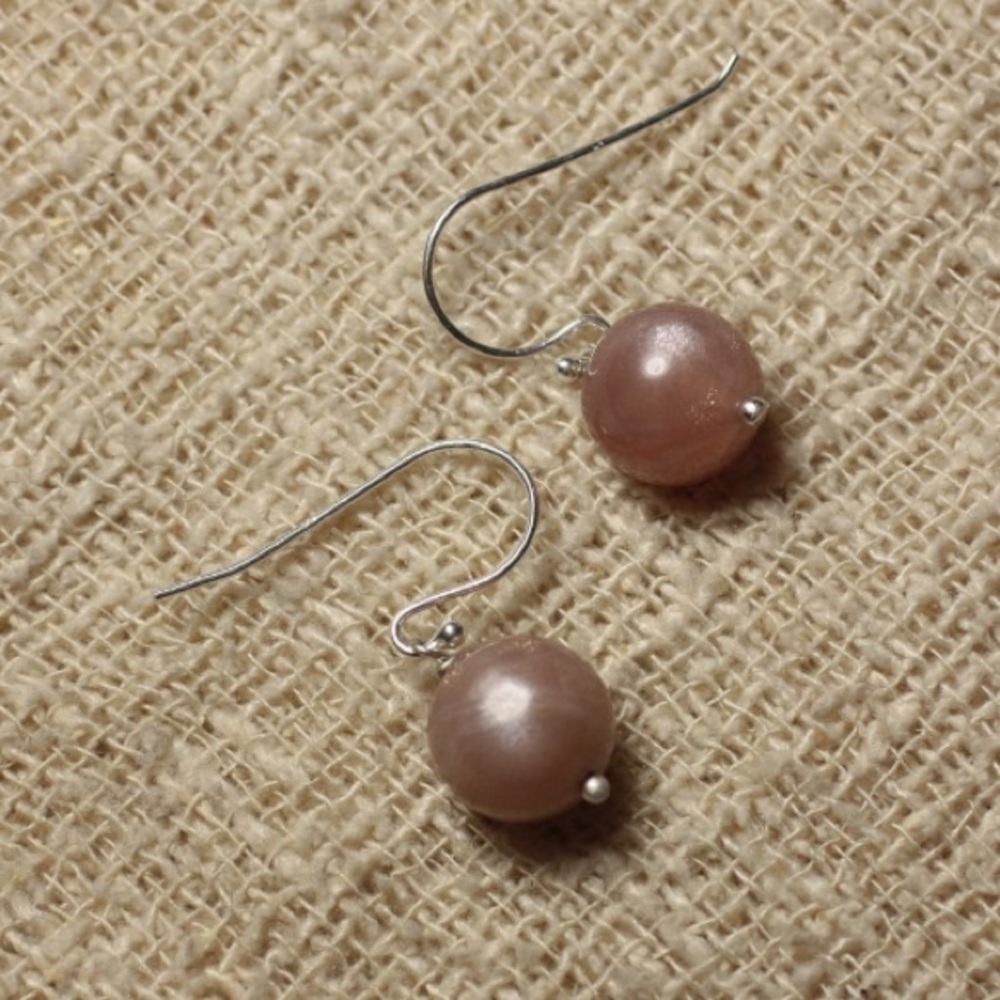 Sunstone semi-precious stone earrings